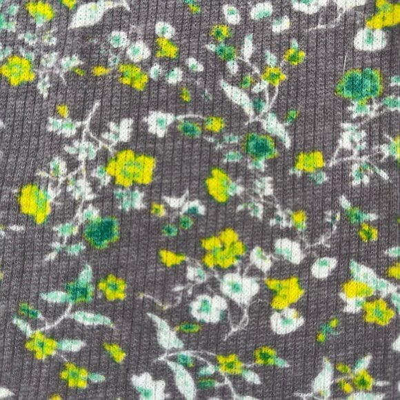 Vintage Y2K Damsel LARGE Scoop Neck Ribbed Knit Thermal Floral Ditsy Shirt - Picture 10 of 10